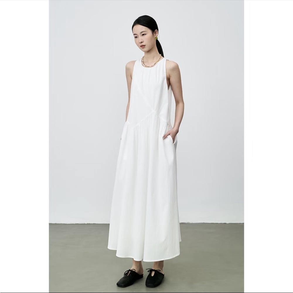 Caremind summer sleeveless A line Midi dress S